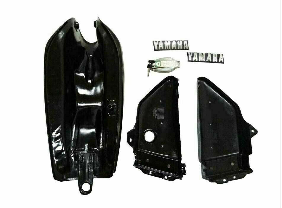 Yamaha RX100 RX125 Petrol Fuel Gas Tank With Chrome LID Cap & Side Pan